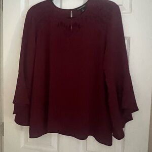 Burgundy Lace Dressy Blouse 41 Hawthorn